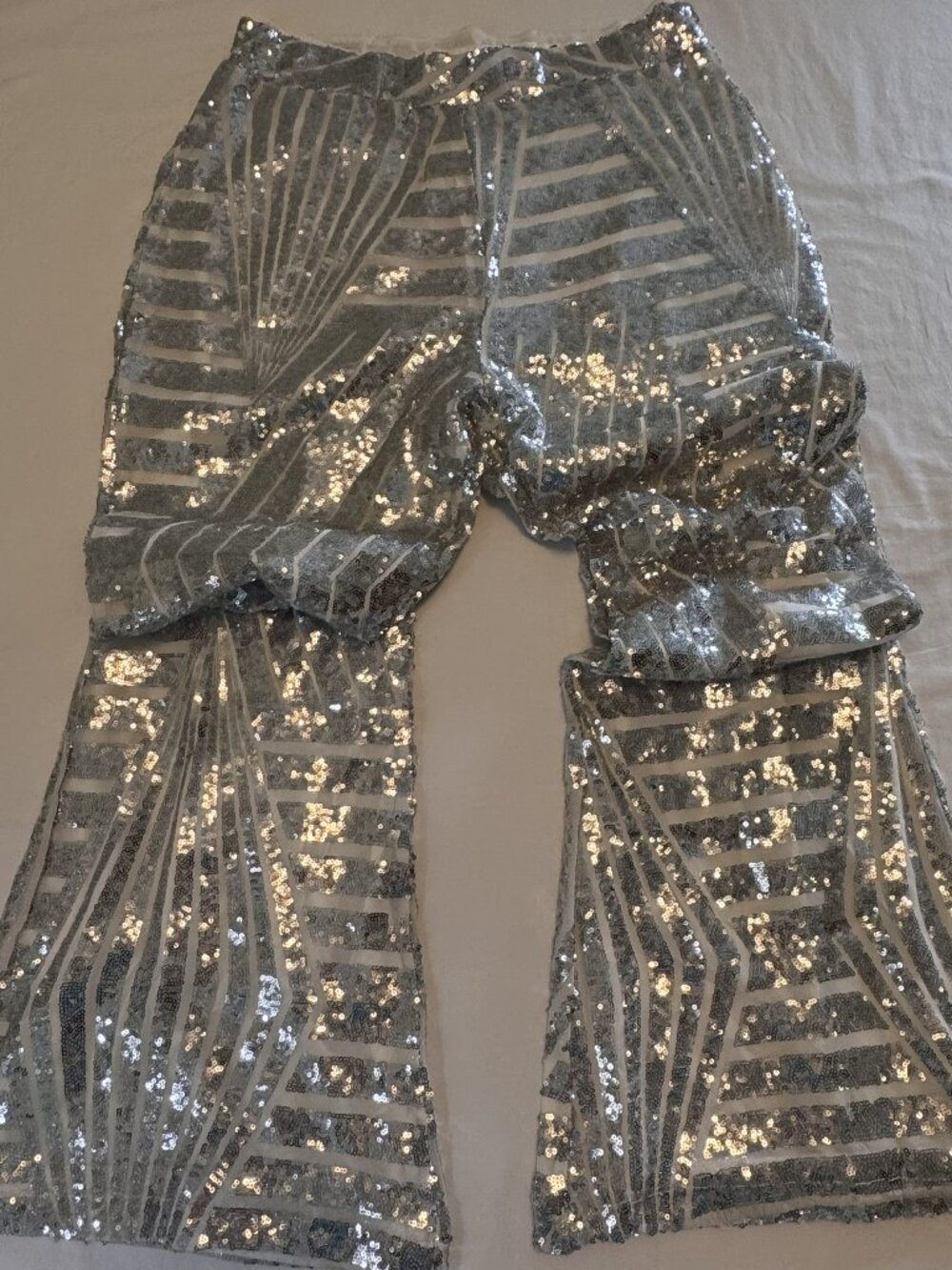 Sequin Flare Pants – High Waisted Bell Bottoms -Size XL - HS0331 - Picture 2 of 6